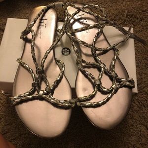 Shi Metallic Wrap Sandal NWT sz 7.5